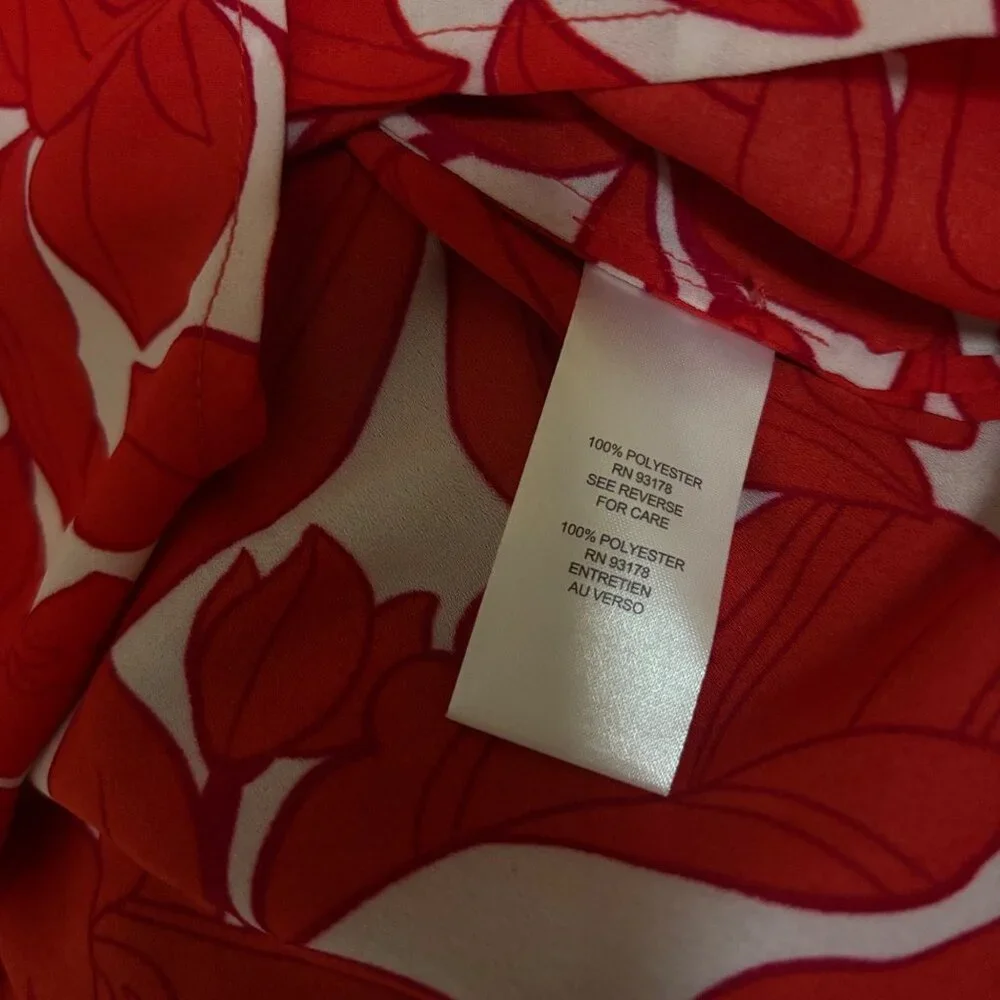 T Tahari Women’s Red & White Floral Lined Tank Top - Size L‎ - Picture 6 of 7